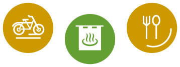 レンタサイクル/温泉/グルメ